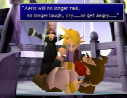Cloud mourning Aerith